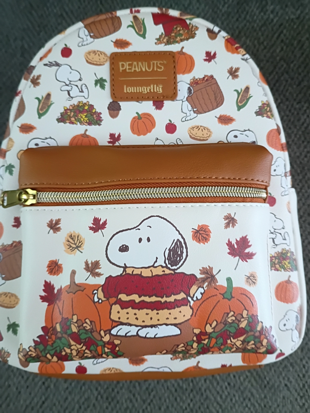 Snoopy Loungefly Peanuts Fall Vegan Leather Mini Backpack New With Tags Cozy - Picture 2 of 13